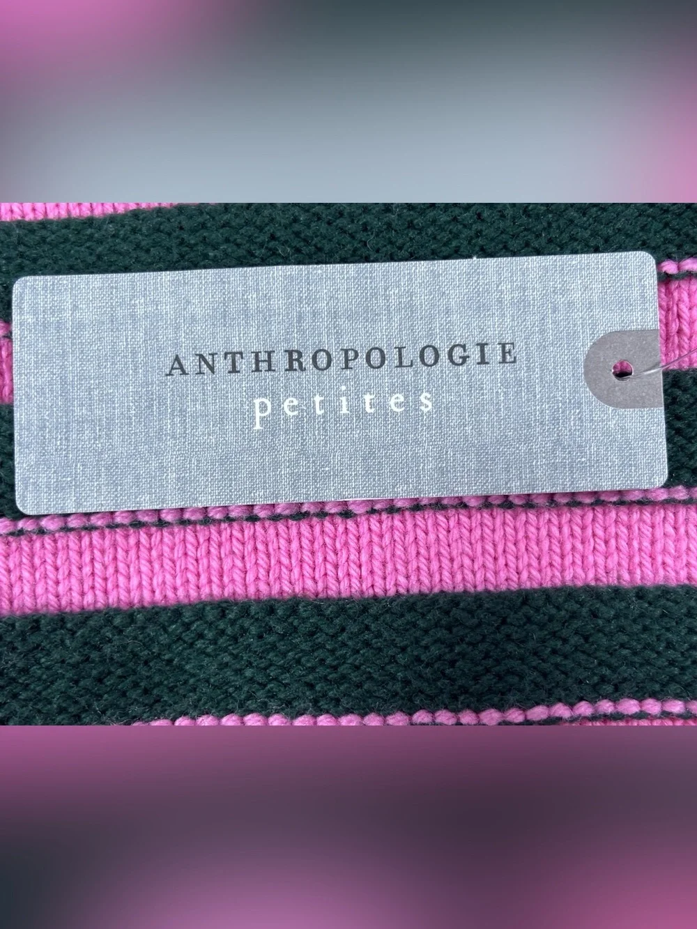 Anthropologie Maeve Chandler Striped Mock Neck Sweater Pink Black SP | NWT